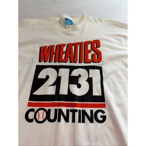 Cal Ripken Jr Wheaties Cereal MLB Baseball VTG Single Stitch T-Shirt Sz XL